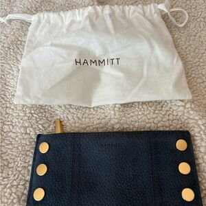 Hammitt Navy Clutch with Gold Details